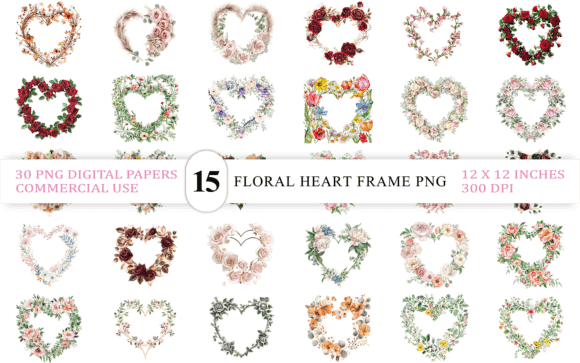Download Luxurious Floral Heart PNG Collection - Premium Resources