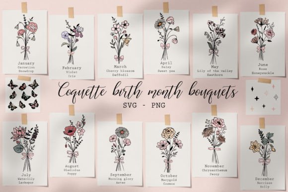 Download Birth Flower Bouquet Svg Wildflower Svg - Flower bouquet Collection
