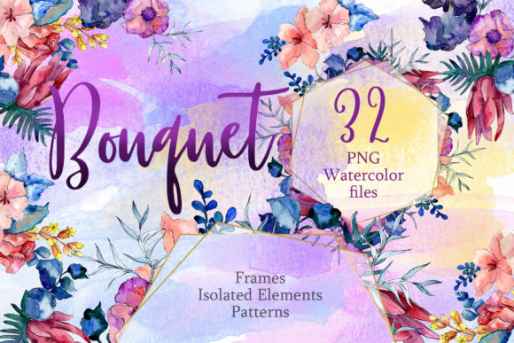 Download Watercolor Flower Bouquet - Flower bouquet Collection