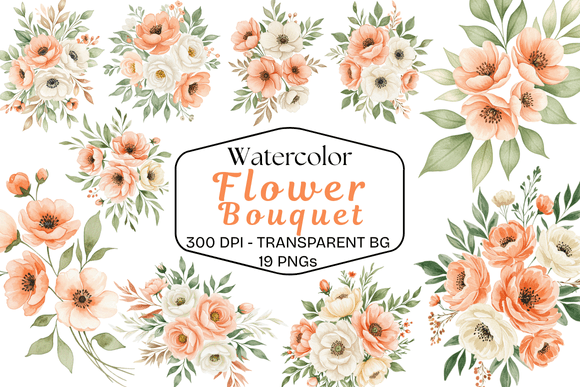 Download Watercolor Flower Bouquet PNG - Flower bouquet Collection