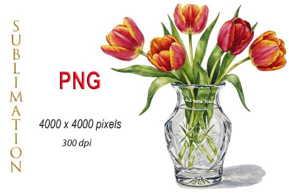 Download Watercolor Tulips, Flower Bouquet PNG - Flower bouquet Collection