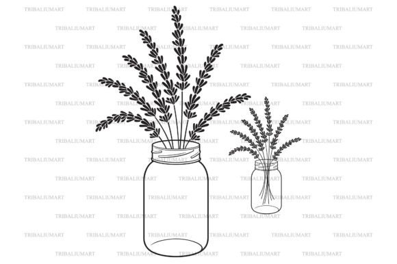 Download Lavender Flower Bouquet in a Glass Jar - Flower bouquet Collection