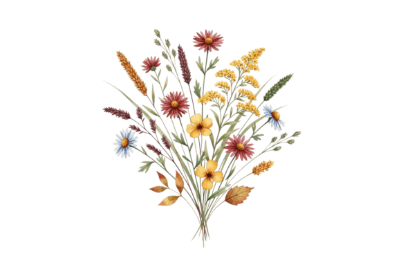 Download Watercolor Wild Flower Bouquet Element - Premium Resources