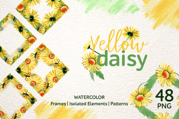 Download Yellow Daisy Watercolor - Daisy watercolor Collection
