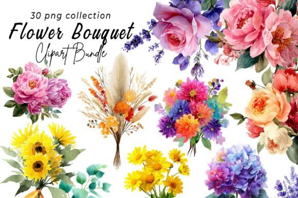 Download Watercolor Flower Bouquet, Floral Png - Flower bouquet Collection