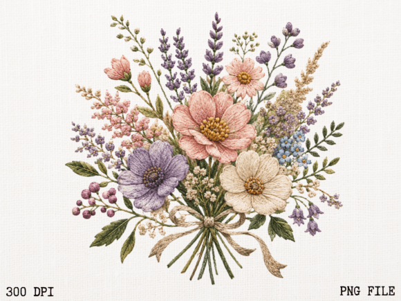 Download Wildflower Bouquet Embroidery PNG | Flor - Flower bouquet Collection