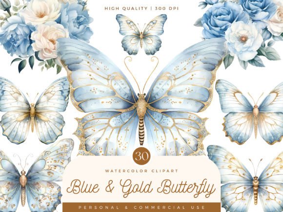 Download Blue and Gold Butterfly Flower Bouquet - Flower bouquet Collection